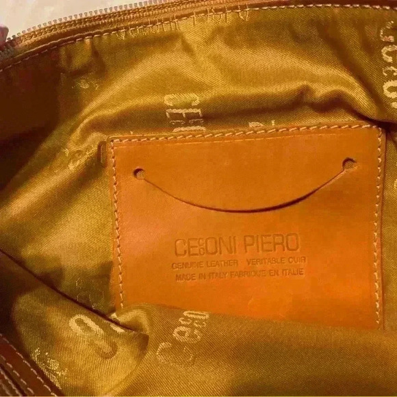 Ceoni Piero Shoulder Handbag Genuine Leather Trim Floral Design. - Picture 7 of 10